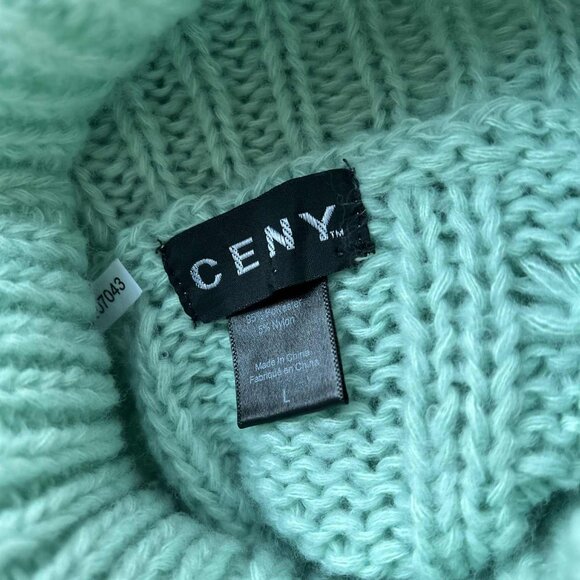 Ceny Bright Celadon Chunky & Cozy Cable Knit Turtleneck Sweater – US L - Picture 12 of 12